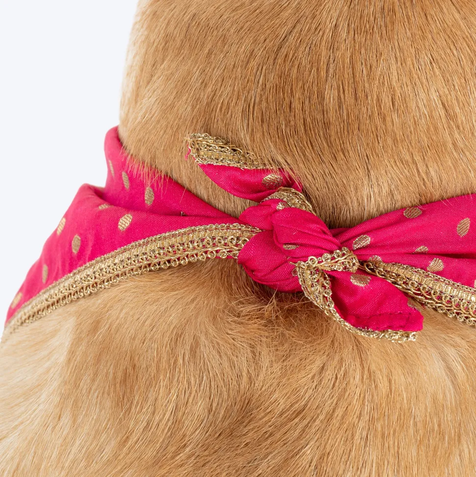 HUFT Desi Glam Knot Bandana For Dog - Pink