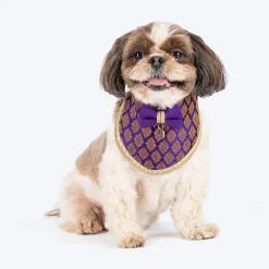 HUFT Desi Regal Bandana For Dog - Violet