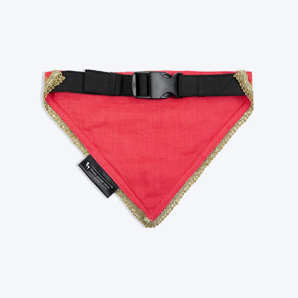 HUFT Desi Regal Bandana For Dog - Coral