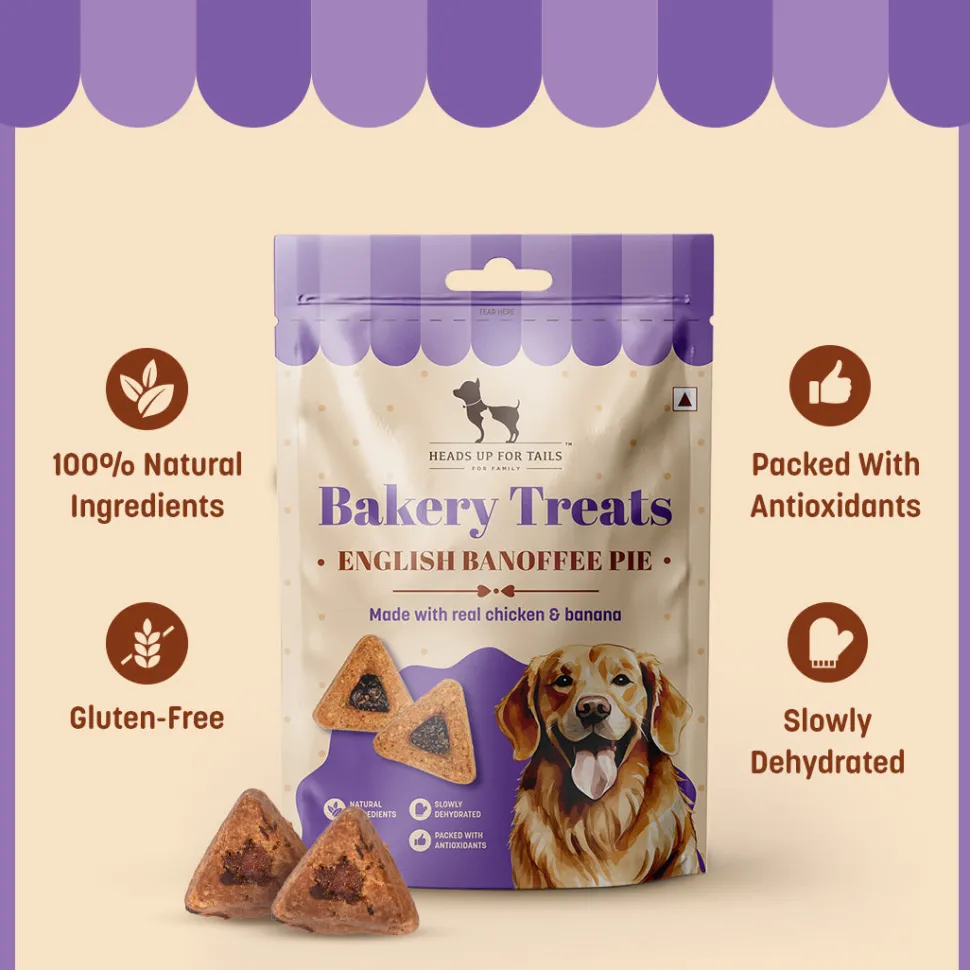 HUFT Dessert English Banoffee Pie Made With Real Chicken & Banana Treat For Dog - 100 gm