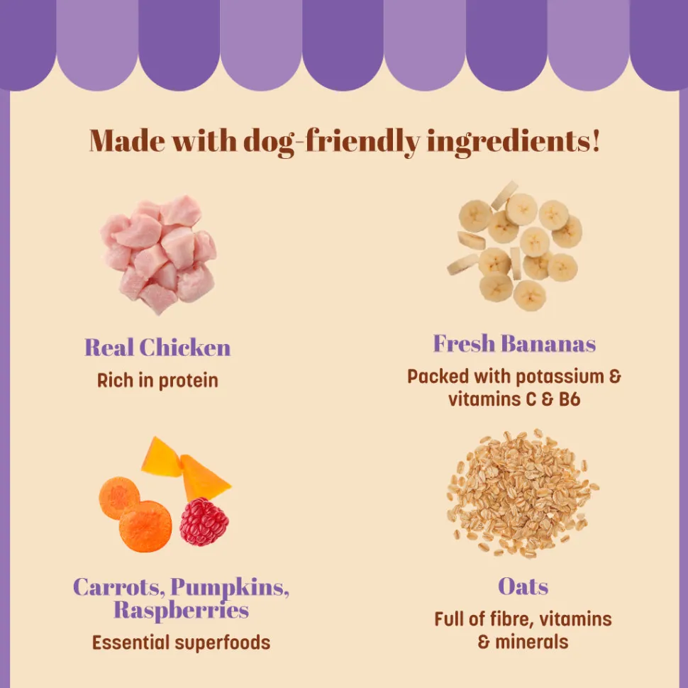HUFT Dessert English Banoffee Pie Made With Real Chicken & Banana Treat For Dog - 100 gm