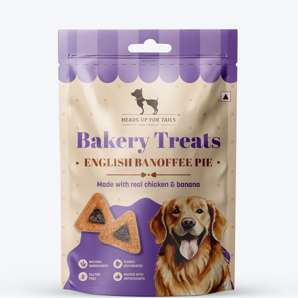 HUFT Dessert English Banoffee Pie Made With Real Chicken & Banana Treat For Dog - 100 gm