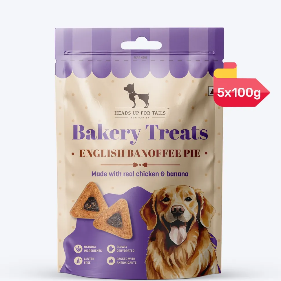 HUFT Dessert English Banoffee Pie Made With Real Chicken & Banana Treat For Dog - 100 gm