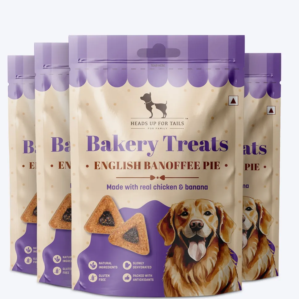 HUFT Dessert English Banoffee Pie Made With Real Chicken & Banana Treat For Dog - 100 gm