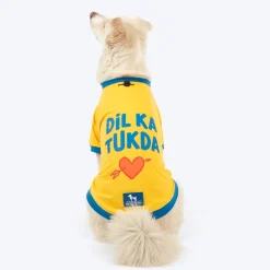 HUFT Dil Ka Tukda Printed T-Shirt For Dog - Yellow