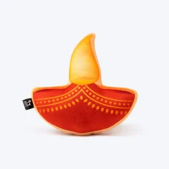HUFT Diwali Diya Dog Toy - Yellow/Orange
