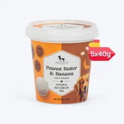 HUFT Dog Ice Cream Peanut Butter & Banana With Prebiotics Mix Treat - 40 gm