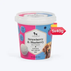 HUFT Dog Ice Cream Strawberry & Blueberry With Prebiotics Mix Treat - 40 gm
