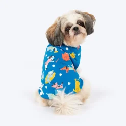 HUFT Doodle Days Printed T-Shirt For Dog - Blue