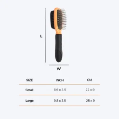 HUFT Double Sided Brush for Dogs & Cats - Orange