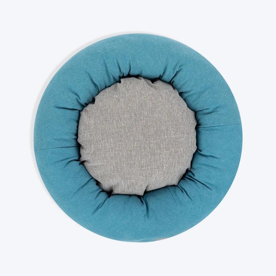 HUFT Dreamy Donut Bed For Cat & Puppy - Teal & Grey