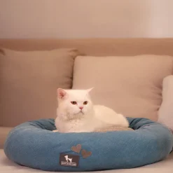 HUFT Dreamy Donut Bed For Cat & Puppy - Teal & Grey