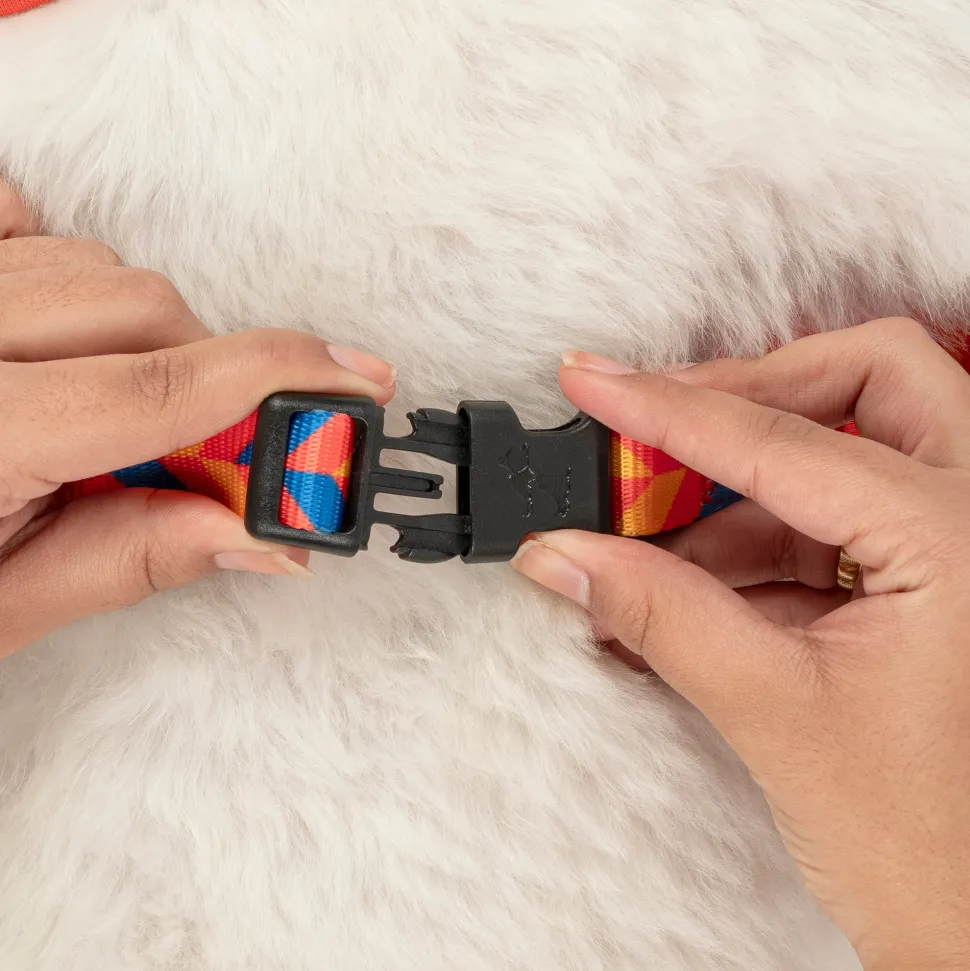 HUFT Dynamic Chevron Adjustable Harness For Dog - Red & Yellow