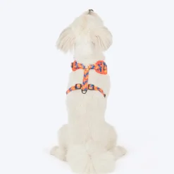 HUFT Dynamic Chevron Adjustable Harness For Dog - Red & Yellow