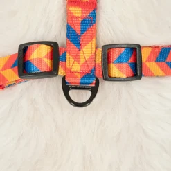HUFT Dynamic Chevron Adjustable Harness For Dog - Red & Yellow