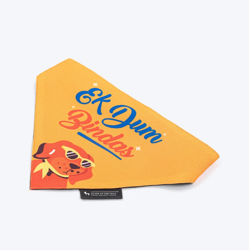 HUFT Ek Dum Bindas Bandana For Dog - Yellow