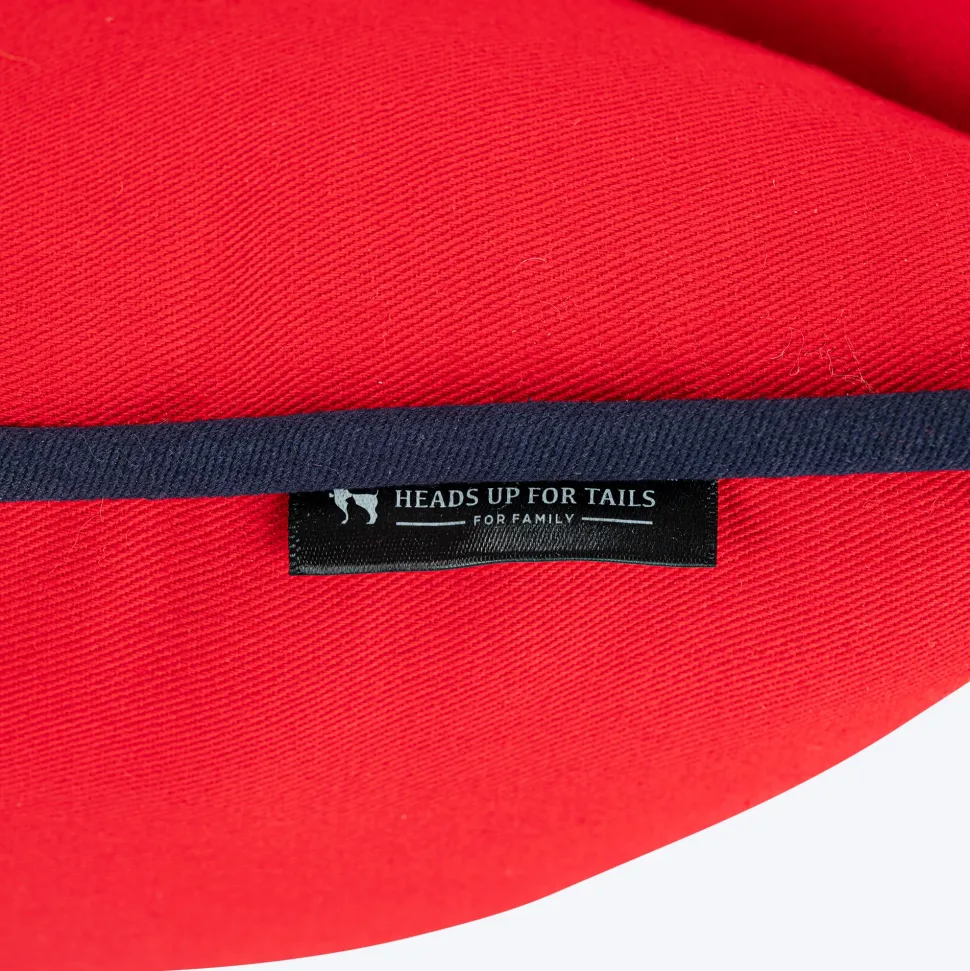 HUFT Ellie Classic Lounger Bed For Dog - Red & Navy