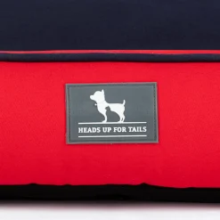 HUFT Ellie Classic Lounger Bed For Dog - Red & Navy