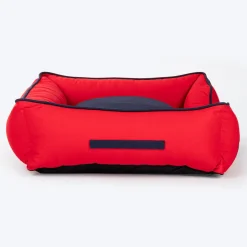 HUFT Ellie Classic Lounger Bed For Dog - Red & Navy