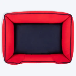 HUFT Ellie Classic Lounger Bed For Dog - Red & Navy