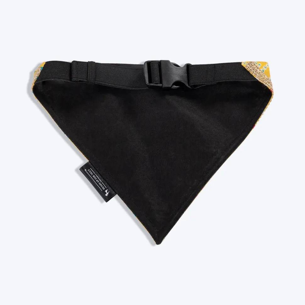 HUFT Festive Bandhej Bling Dog Bandana - Yellow