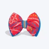 HUFT Festive Bandhej Bling Dog Bow Tie - Pink & Blue