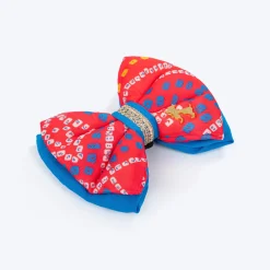 HUFT Festive Bandhej Bling Dog Bow Tie - Pink & Blue
