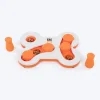 HUFT Flip 'n Slide Treat Dispensing Interactive Toy For Dog - White & Orange