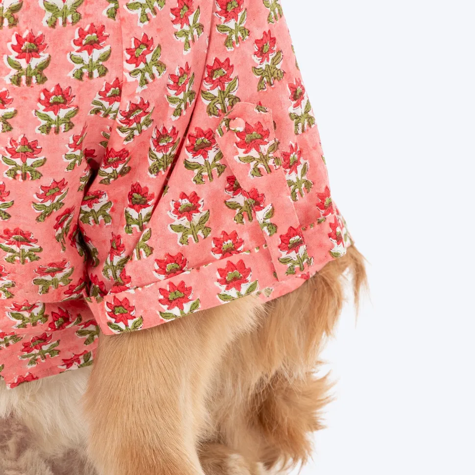 HUFT Floral Paws Kurta For Dog - Pink