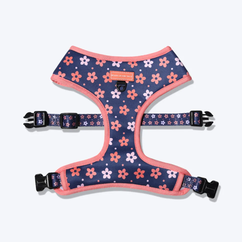 HUFT Flower Child Reversible Harness For Dogs - Blue & Pink