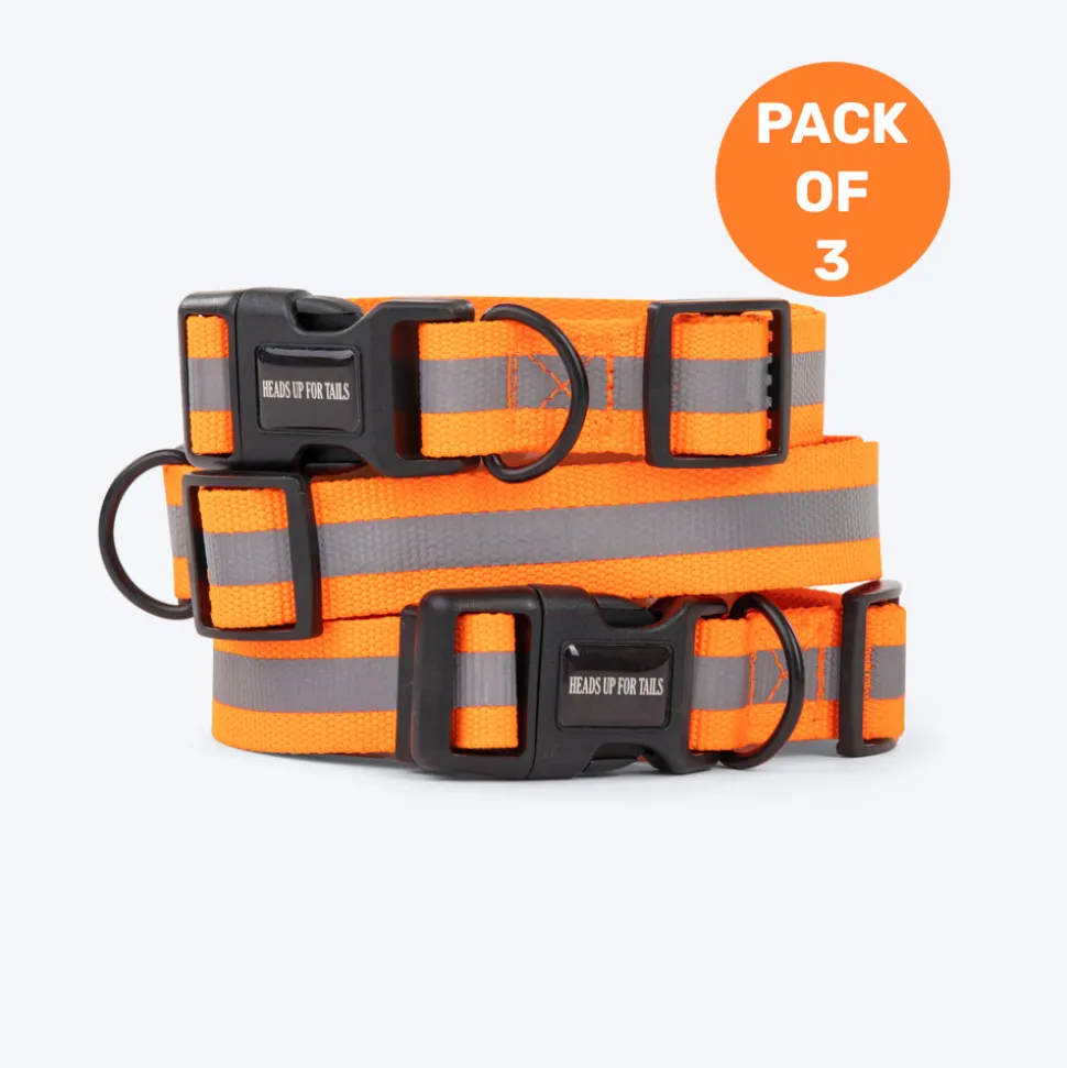 HUFT Foundation Reflective Dog Collar For Streeties - Pack Of 3