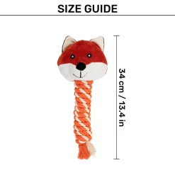HUFT Foxy Fun Squeaky Plush Toy For Dog - Orange
