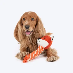 HUFT Foxy Fun Squeaky Plush Toy For Dog - Orange