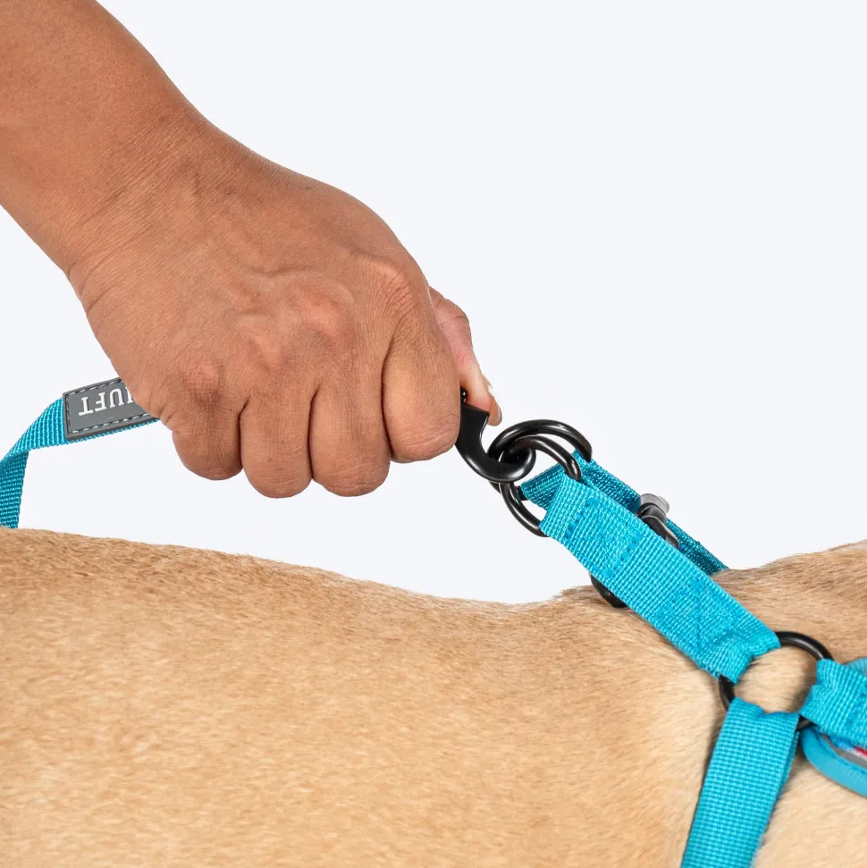 HUFT Free Flow Step-In Harness & Leash Set For Dog - Geomatrix Blue