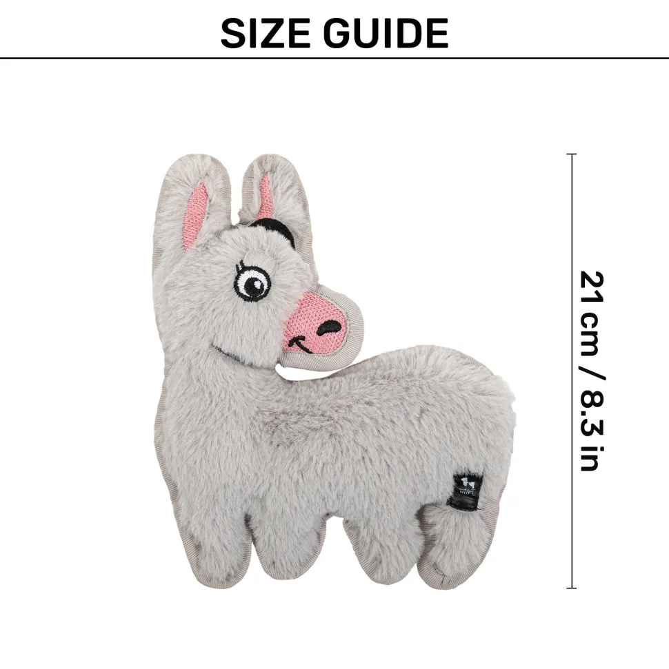 HUFT Funky Donkey Squeaky Cuddle Plush Toy For Dog - Grey