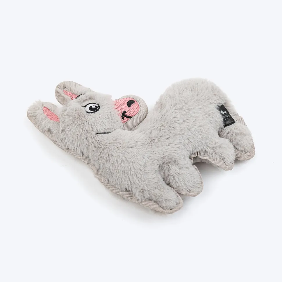 HUFT Funky Donkey Squeaky Cuddle Plush Toy For Dog - Grey
