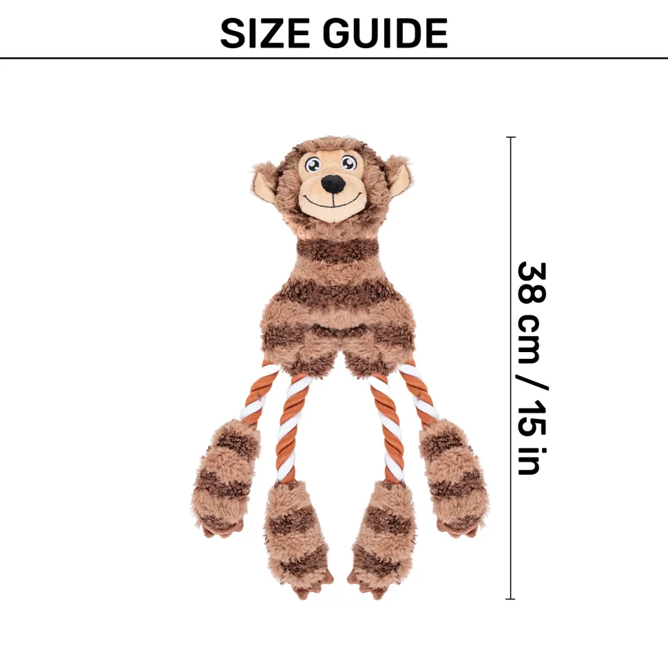 HUFT Funky Monki Plush Dog Toy - Brown
