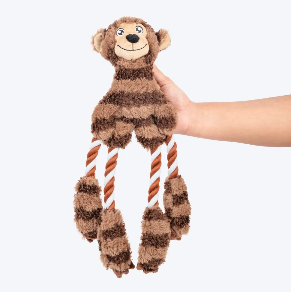 HUFT Funky Monki Plush Dog Toy - Brown