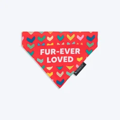 HUFT Fur-ever Loved Printed Dog Bandana - Red