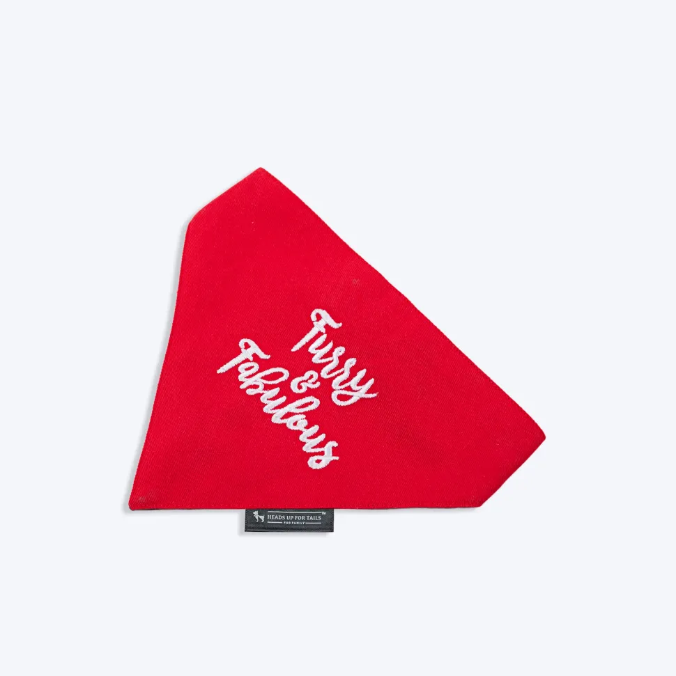 HUFT Furry and Fabulous Dog Bandana - Red
