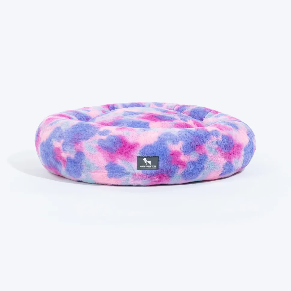 HUFT Furry Bliss Cuddle Bed For Cat & Puppy - Multicolor