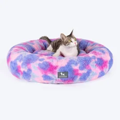 HUFT Furry Bliss Cuddle Bed For Cat & Puppy - Multicolor