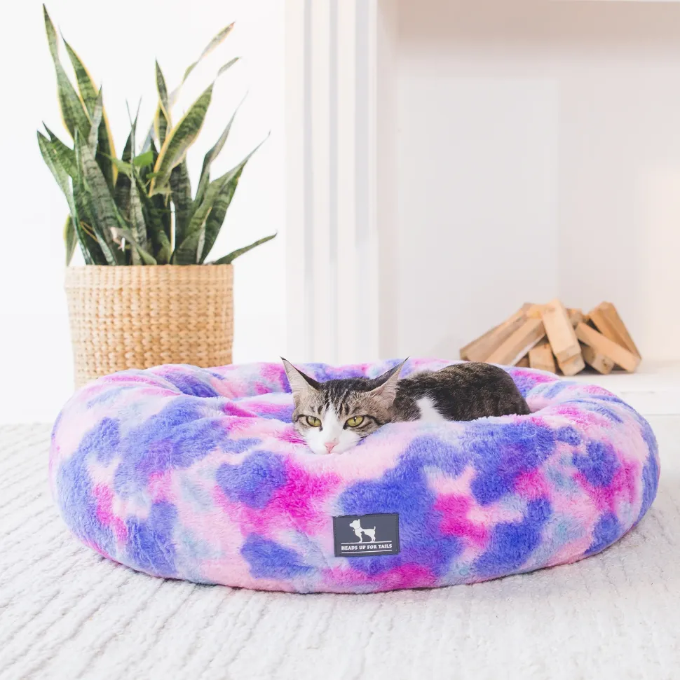 HUFT Furry Bliss Cuddle Bed For Cat & Puppy - Multicolor