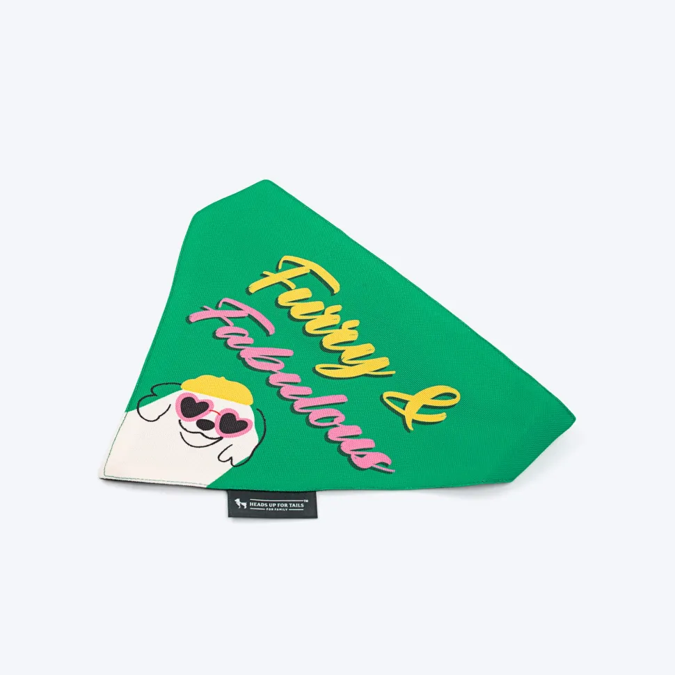 HUFT Furry & Fabulous Bandana For Dog - Green