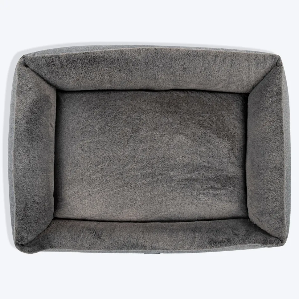 HUFT Furry Paradise Lounger Bed For Dog - Dark Grey