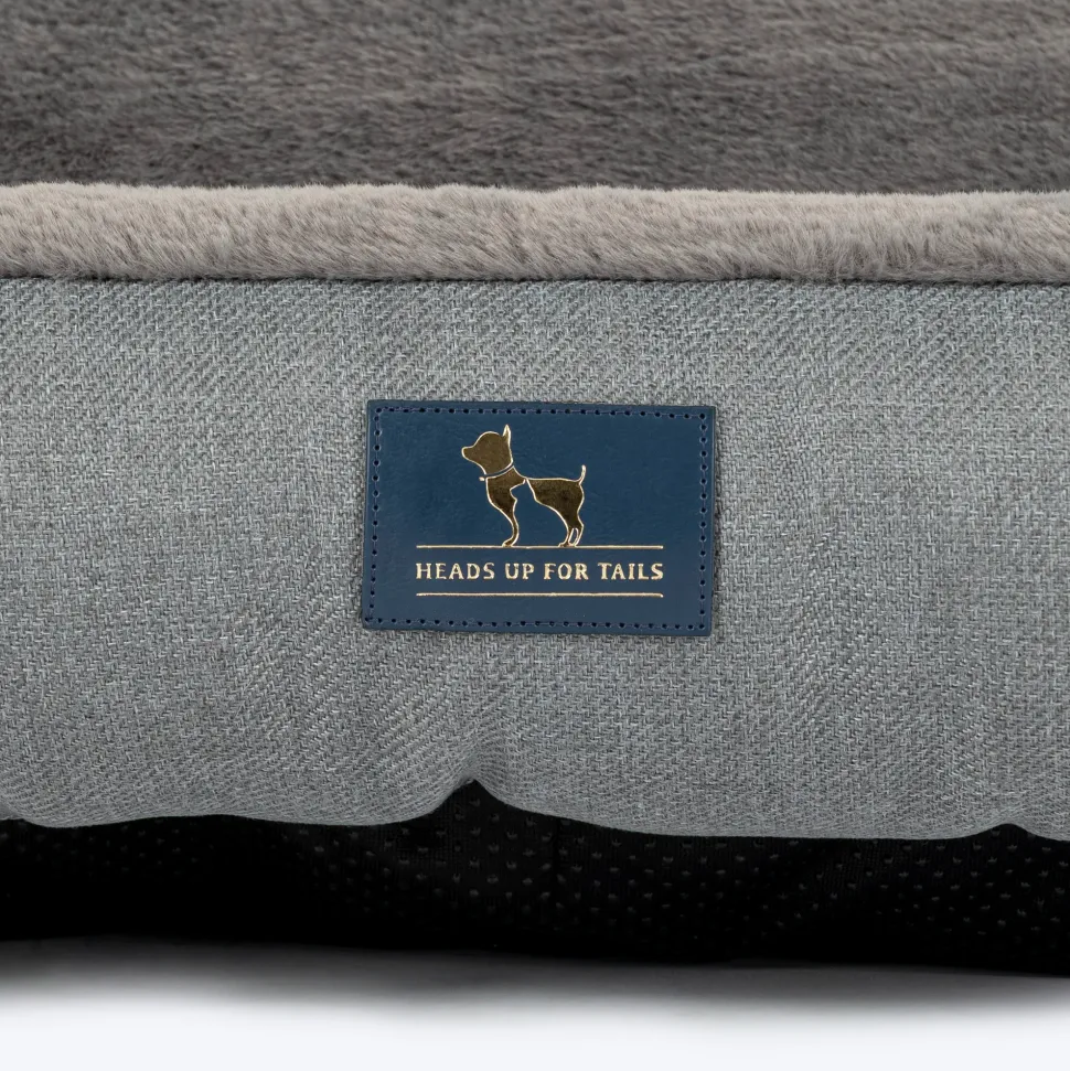 HUFT Furry Paradise Lounger Bed For Dog - Dark Grey