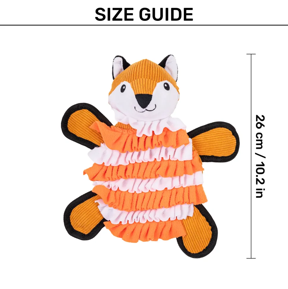 HUFT Fuzzy Fox Snuffle Toy for Dog - Orange