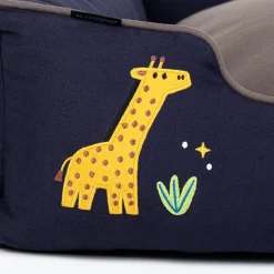 HUFT Giraffe Classic Lounger Bed For Dog - Grey & Navy