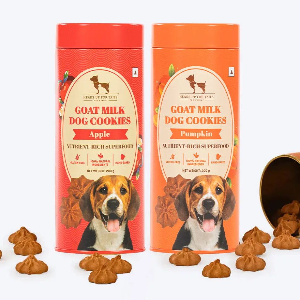 HUFT Goat Milk Gluten Free Dog Cookies - Pumpkin & Apple Combo - 200 Gm
