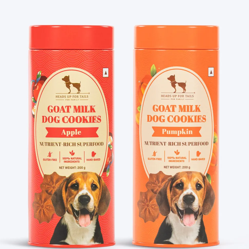 HUFT Goat Milk Gluten Free Dog Cookies - Pumpkin & Apple Combo - 200 Gm